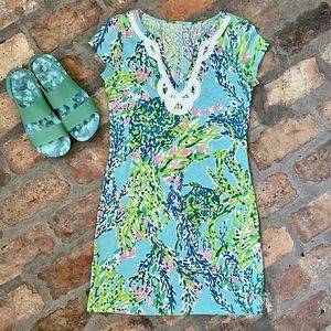 Lilly Pulitzer Brewster T-Shirt Dress Blue Heaven XS